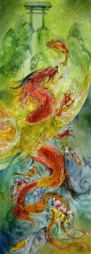  dragon Oil Painting - climbing the dragon gate iii Fantasy